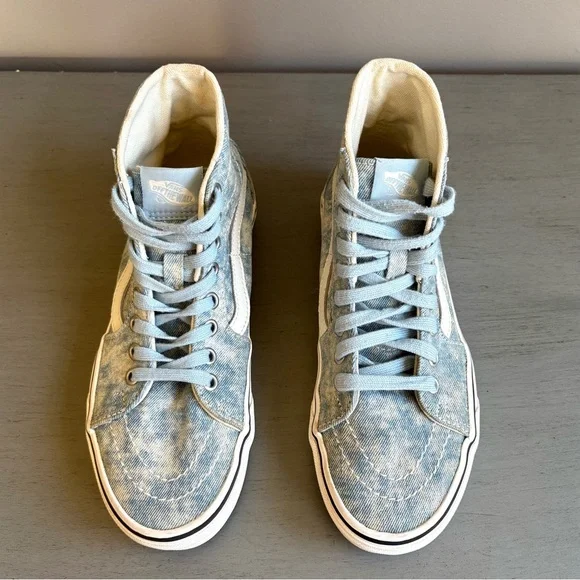 Vans SK8-Hi Tapered Denim Destroy Sneakers Women 7 Unisex Lace Up Retro Classic - Picture 4 of 13